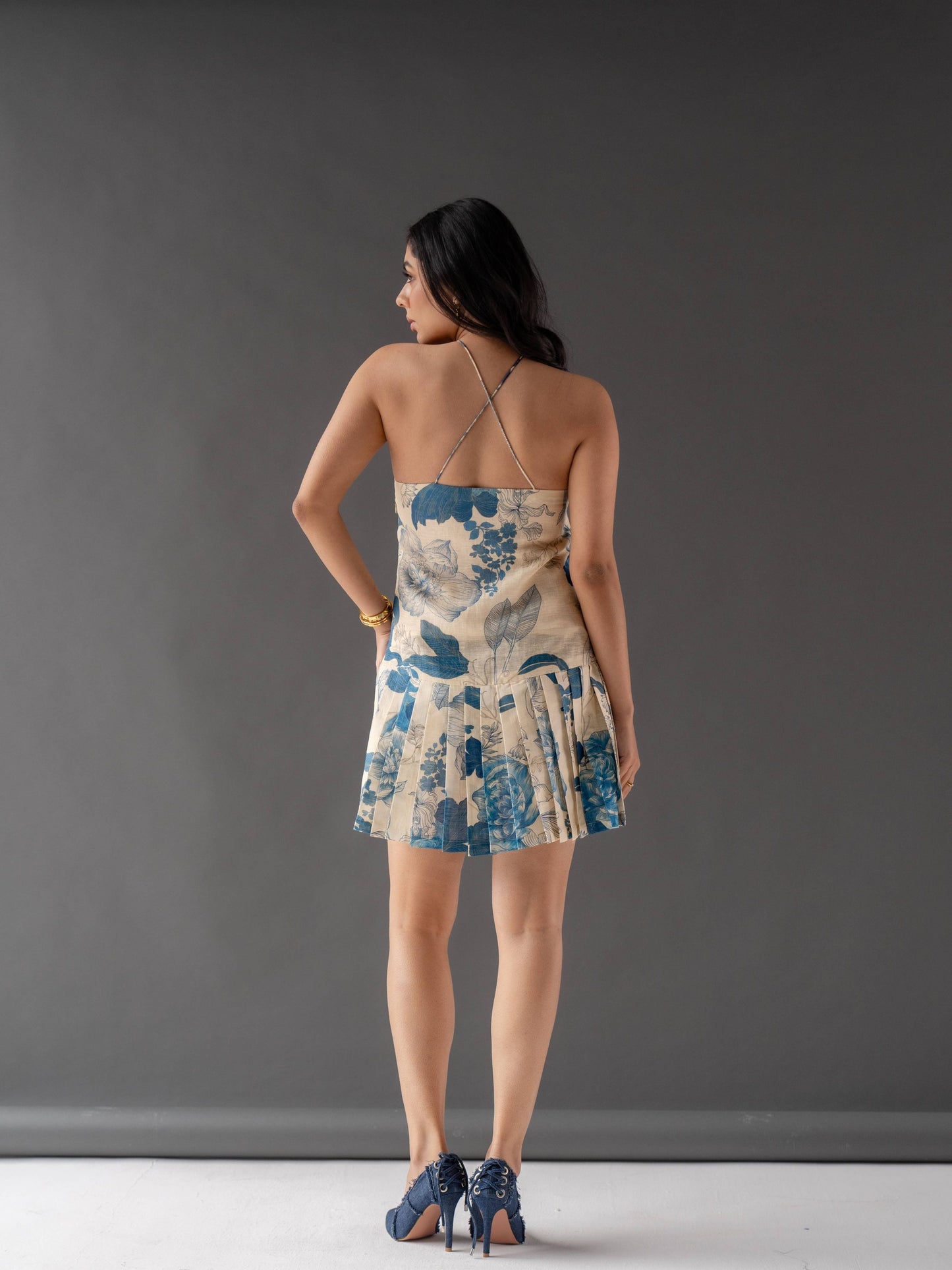 Eclipse Printed Pleated Dress