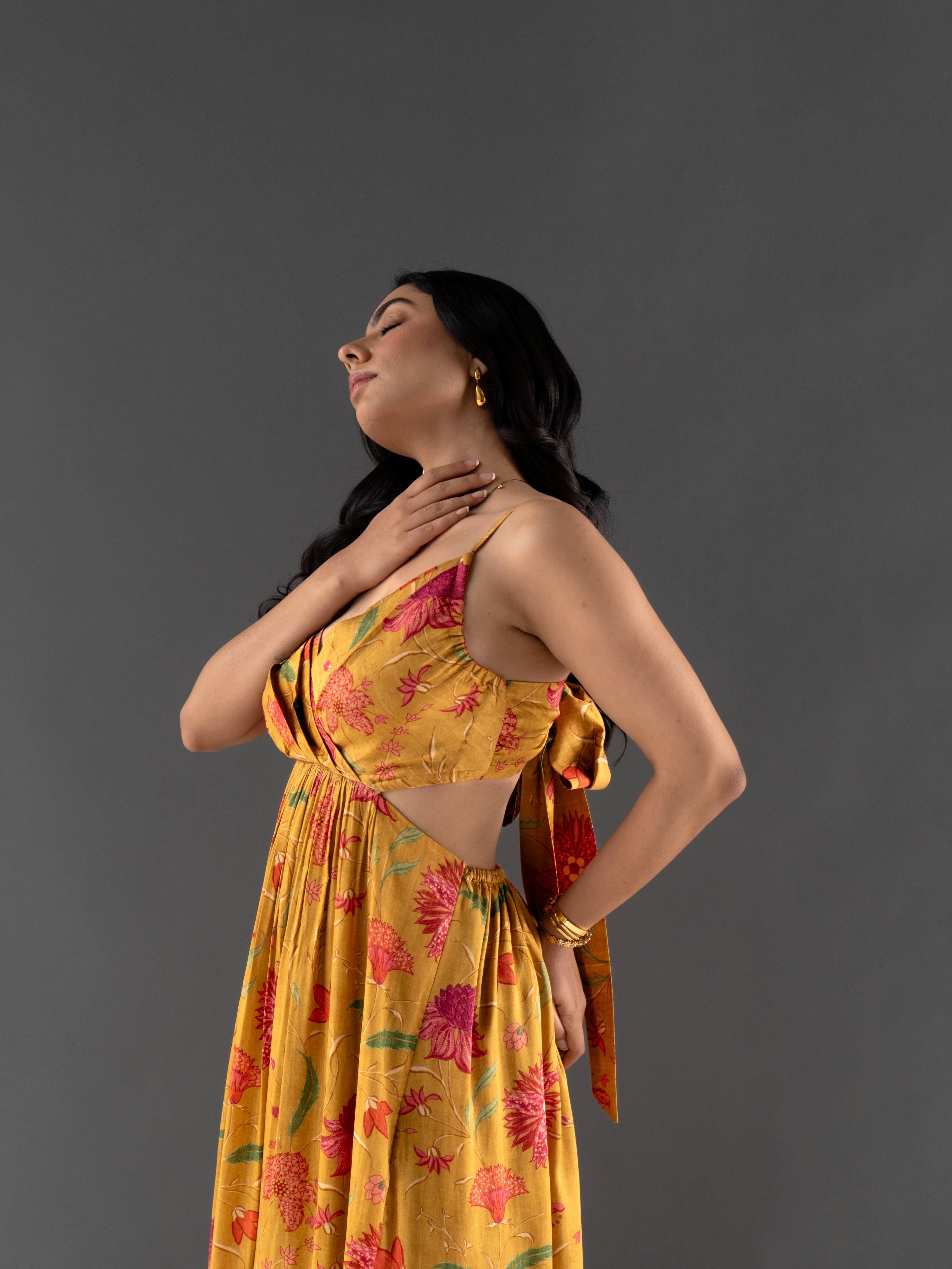 marigold maxi dress Marigold Linen Maxi Dress