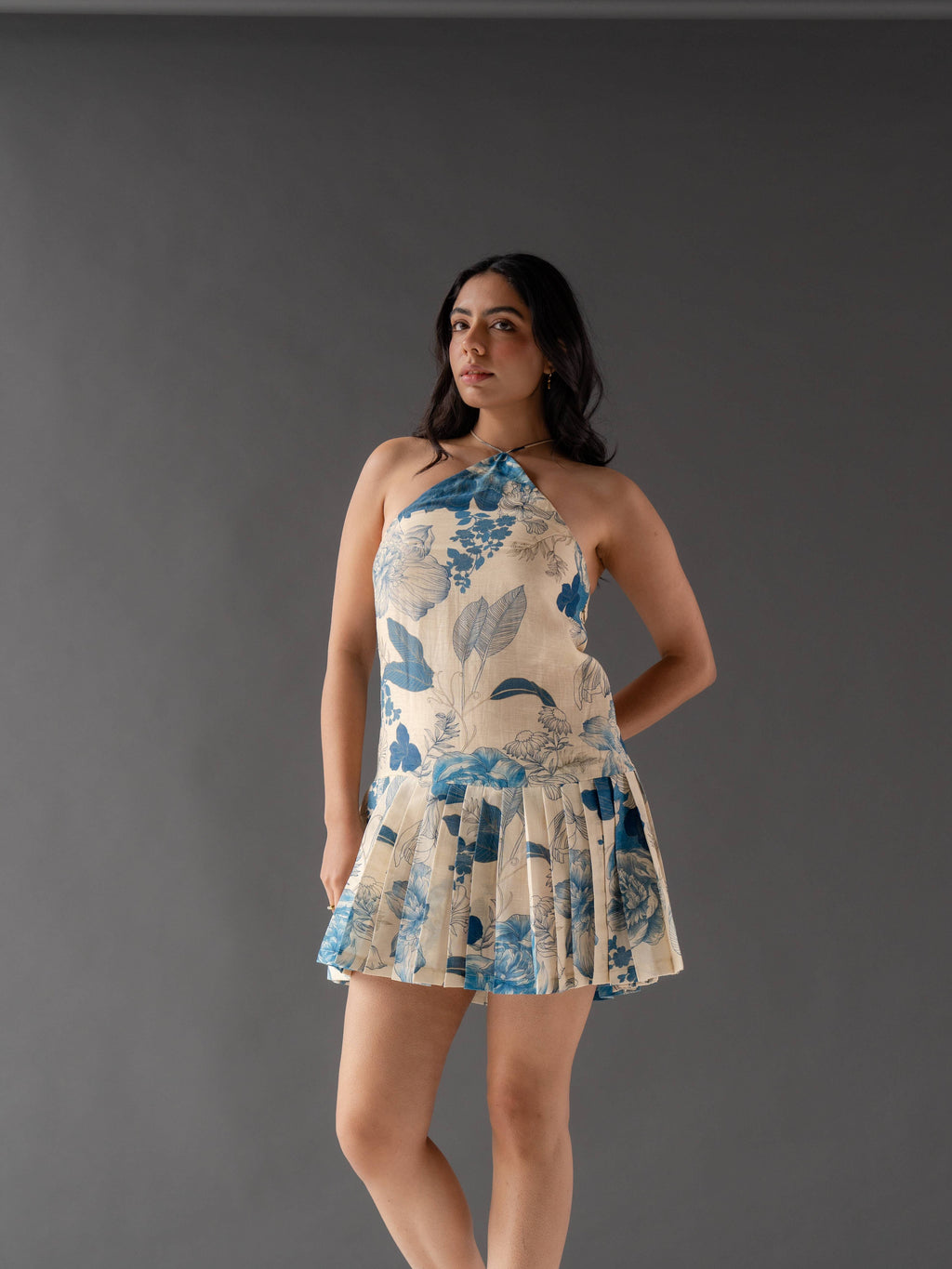Eclipse Printed Pleated Dress