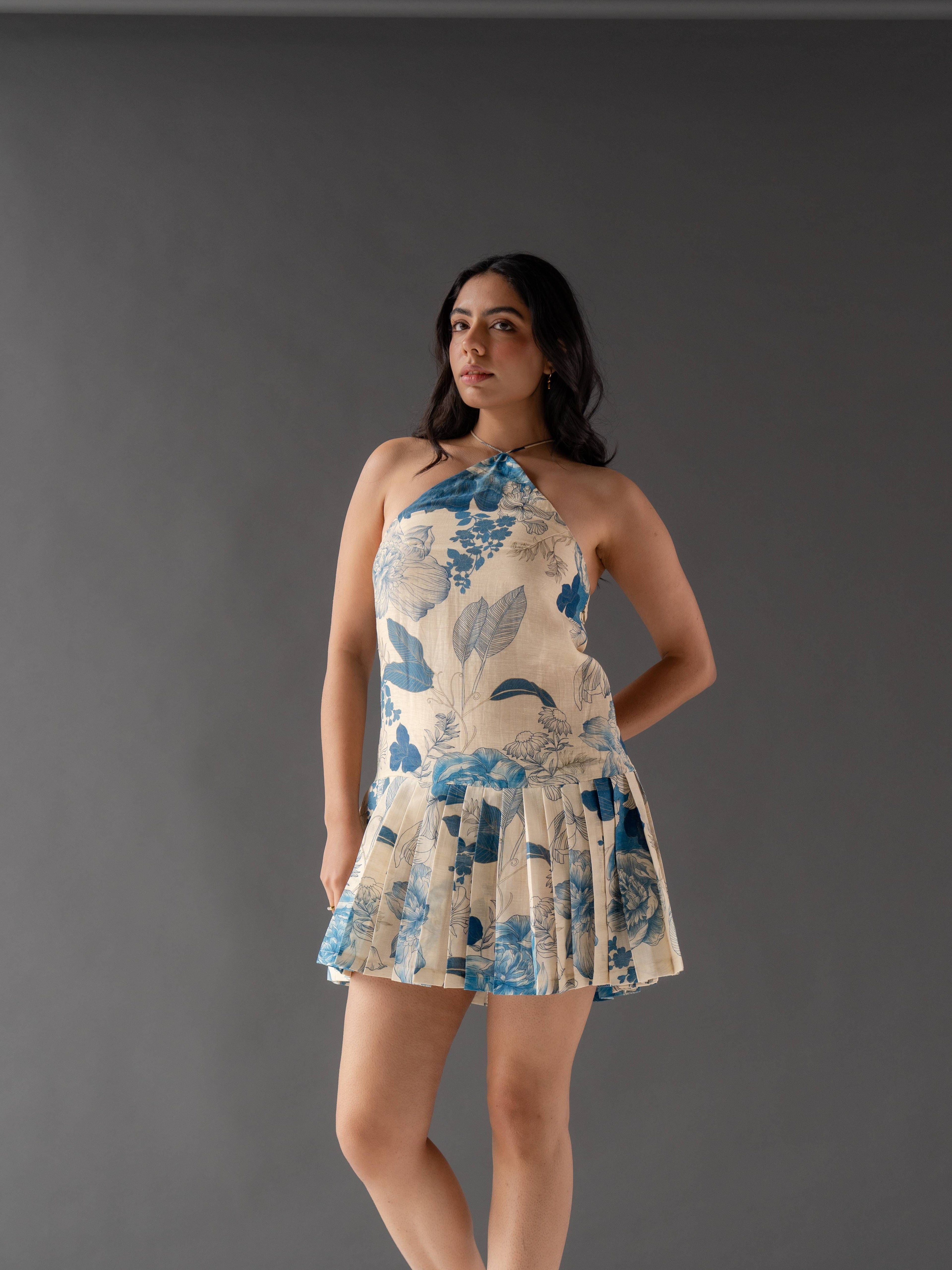 Eclipse Printed Pleated Dress