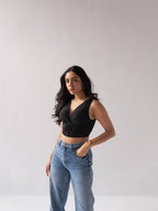 Noir Twist Crop Top