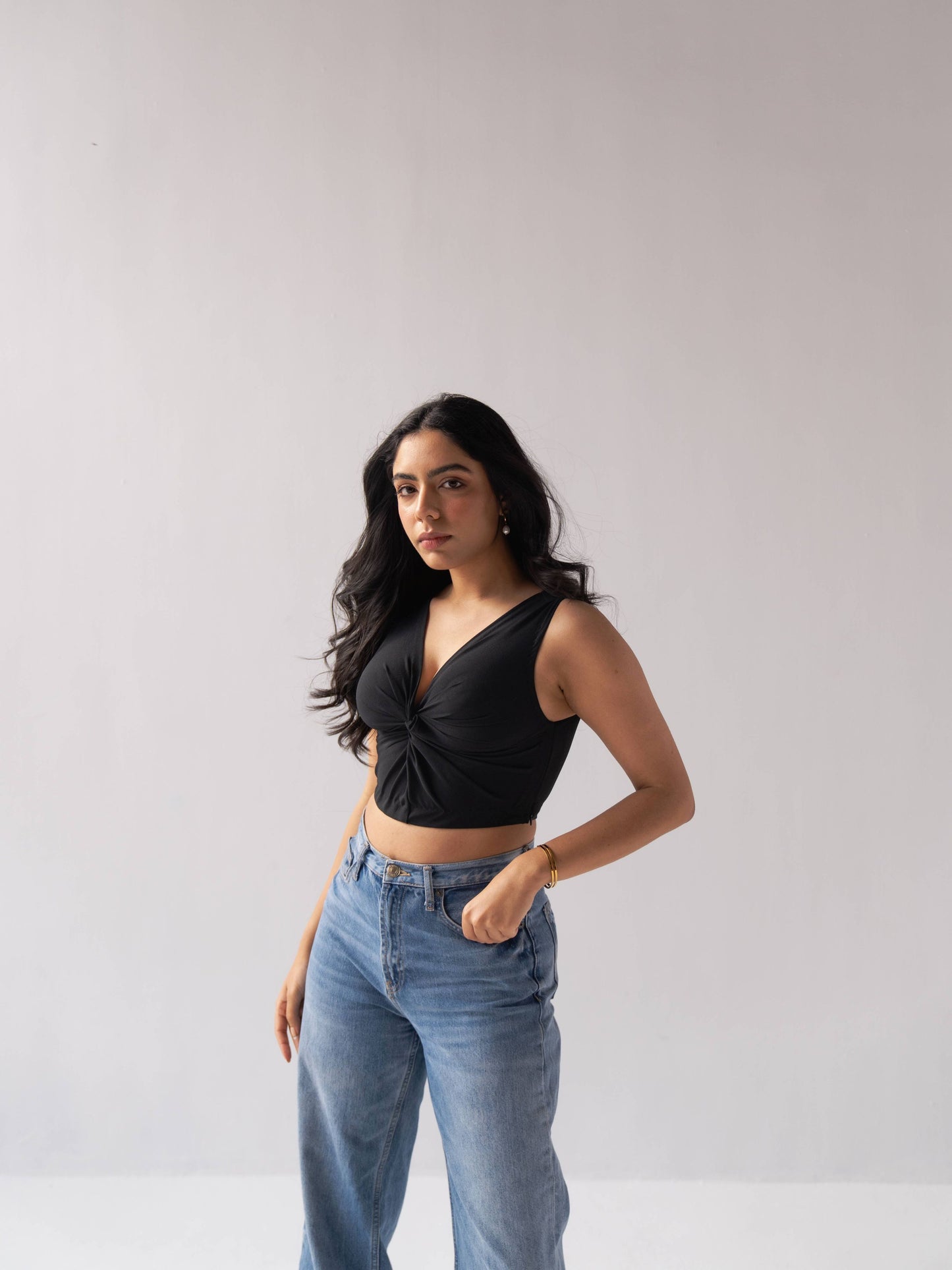 Noir Twist Crop Top