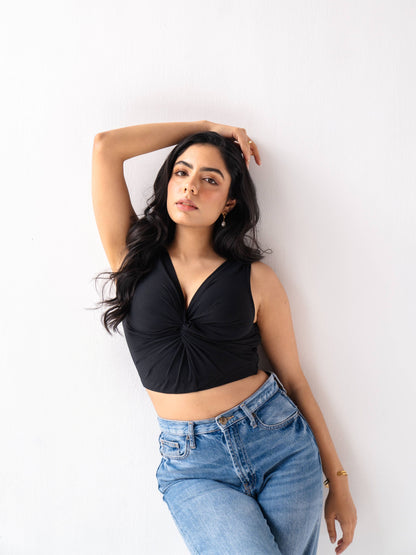 Noir Twist Crop Top