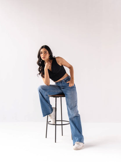 Noir Twist Crop Top