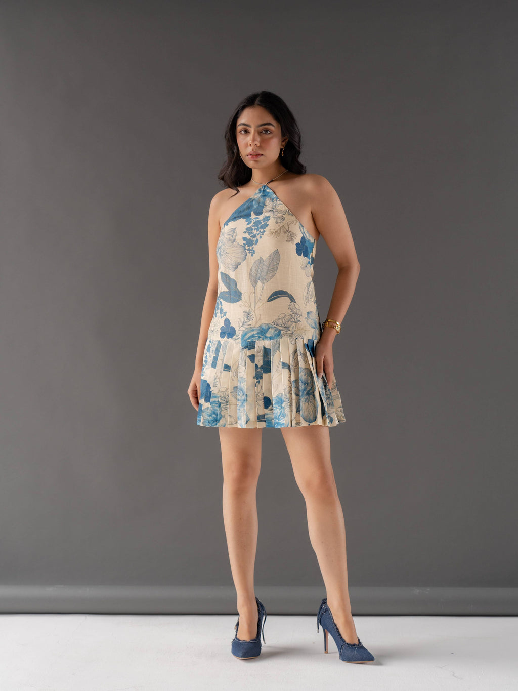 Eclipse Printed Pleated Dress