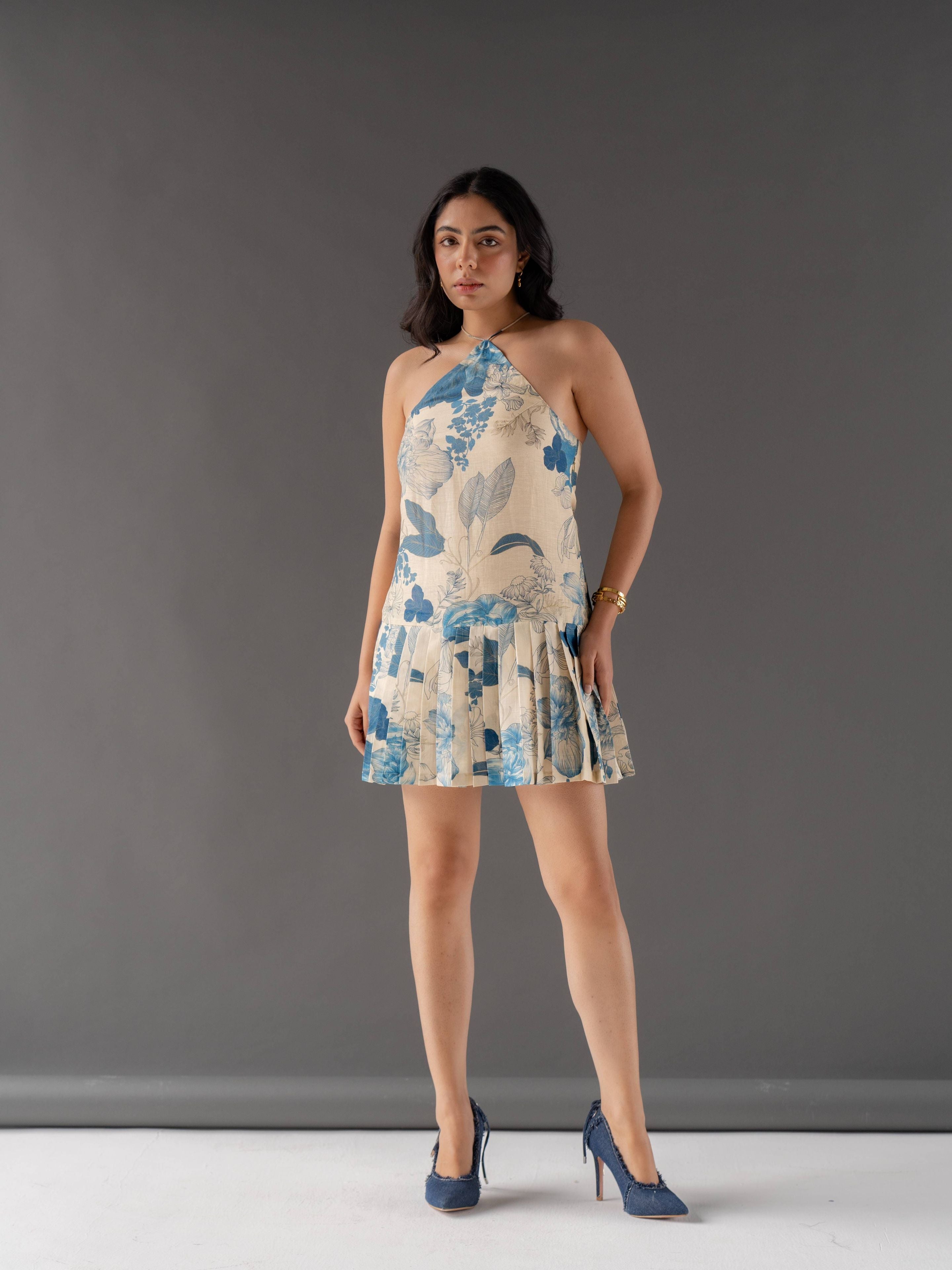 Eclipse Printed Pleated Dress