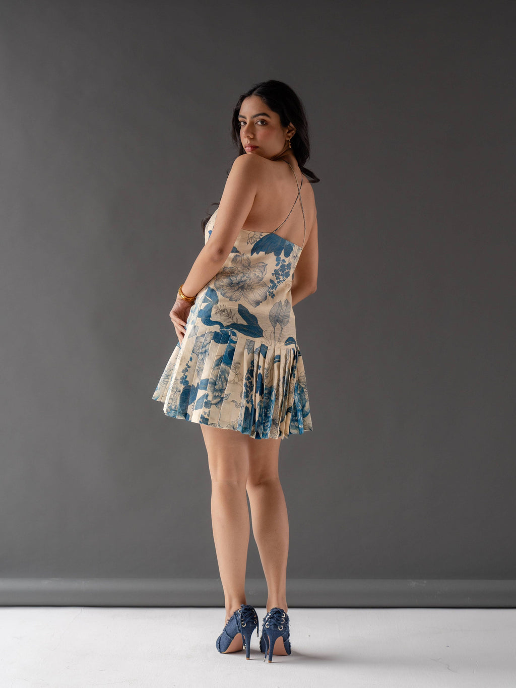 Eclipse Printed Pleated Dress
