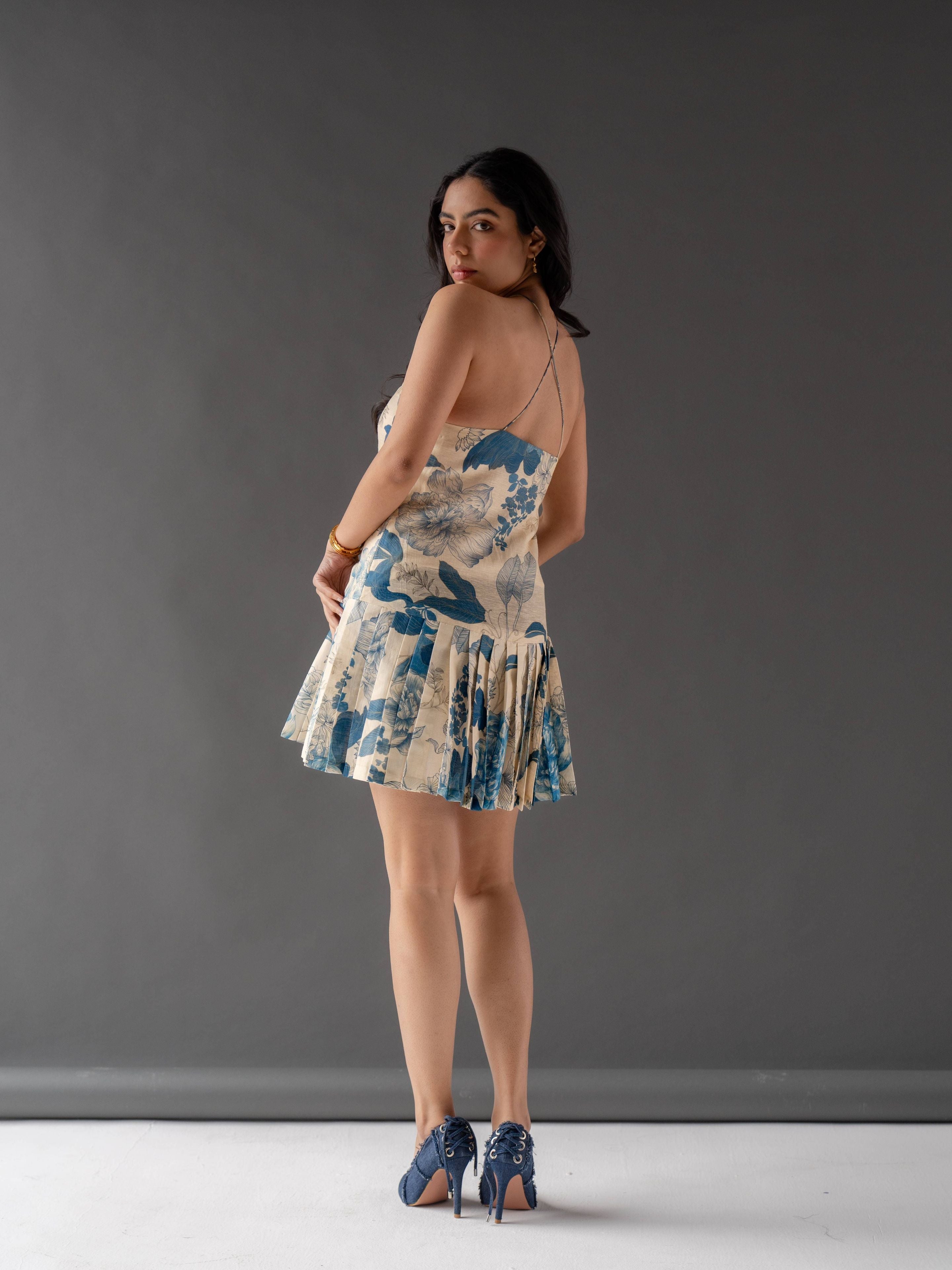 Eclipse Printed Pleated Dress