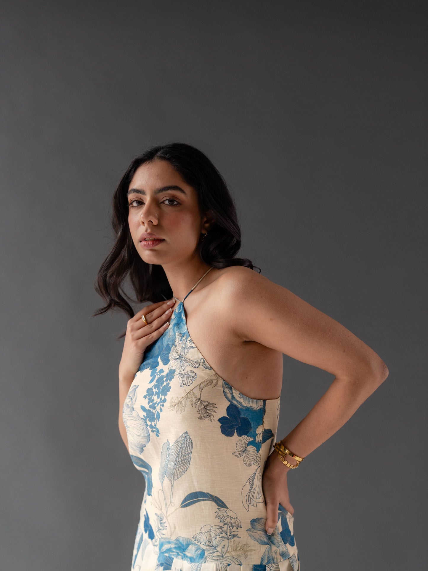 Eclipse Printed Pleated Dress