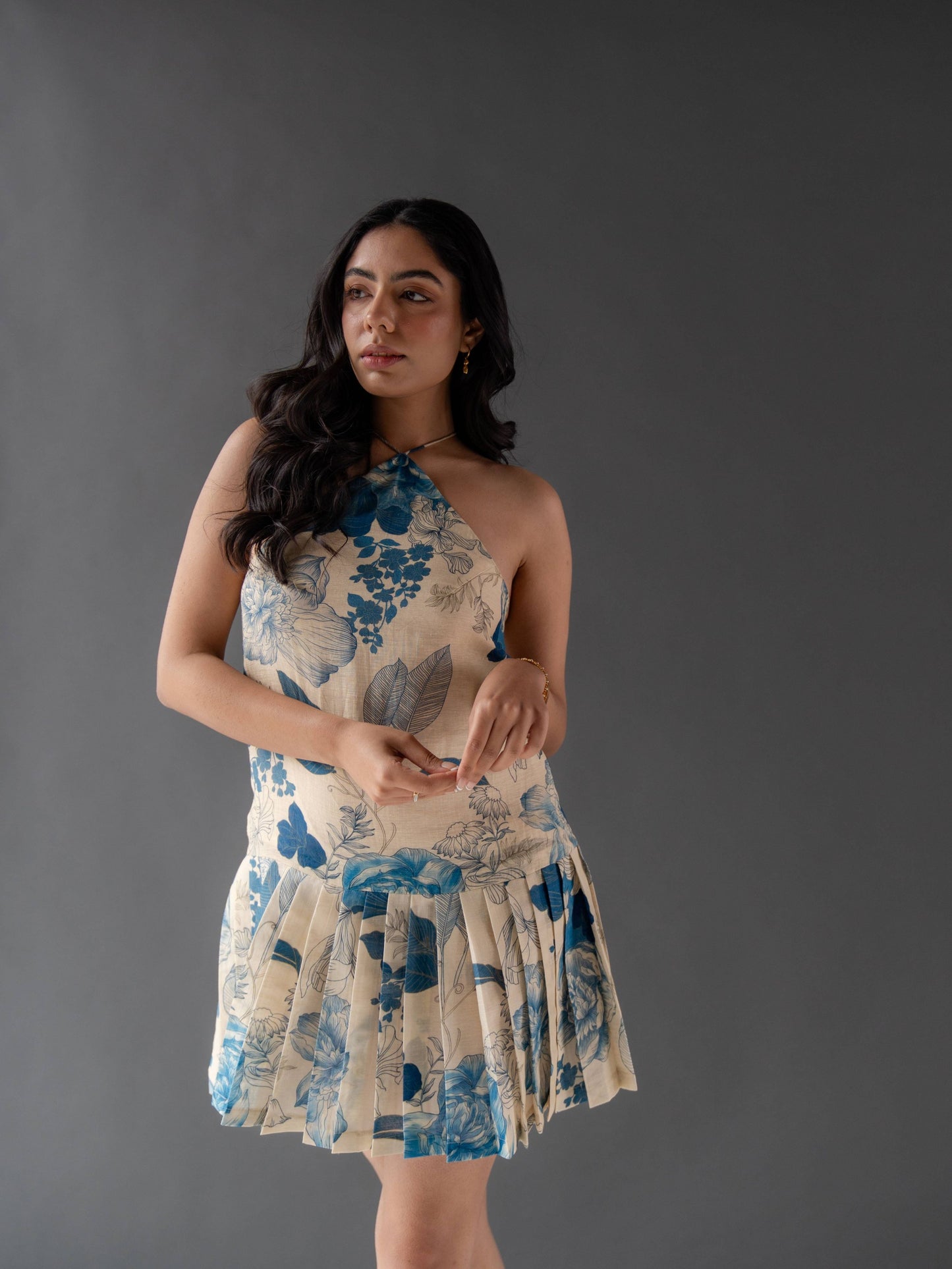 Eclipse Printed Pleated Dress