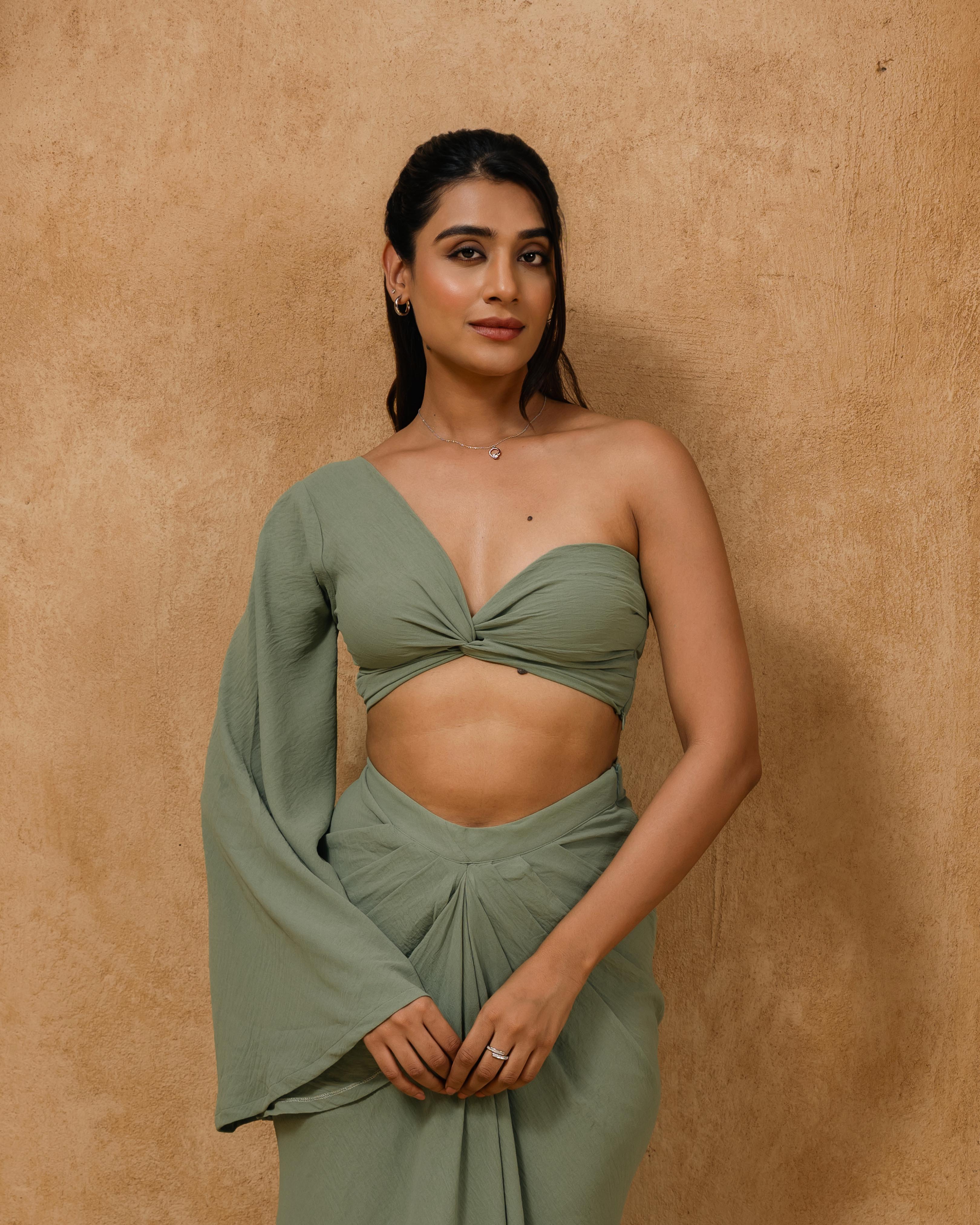 Luna Drape Top ( Olive )