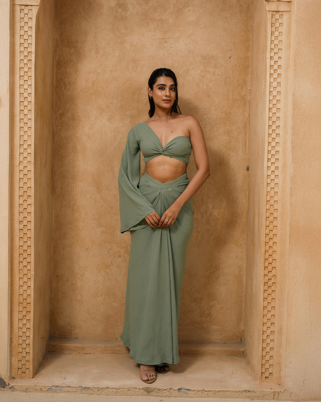 Luna Drape Skirt ( Olive )